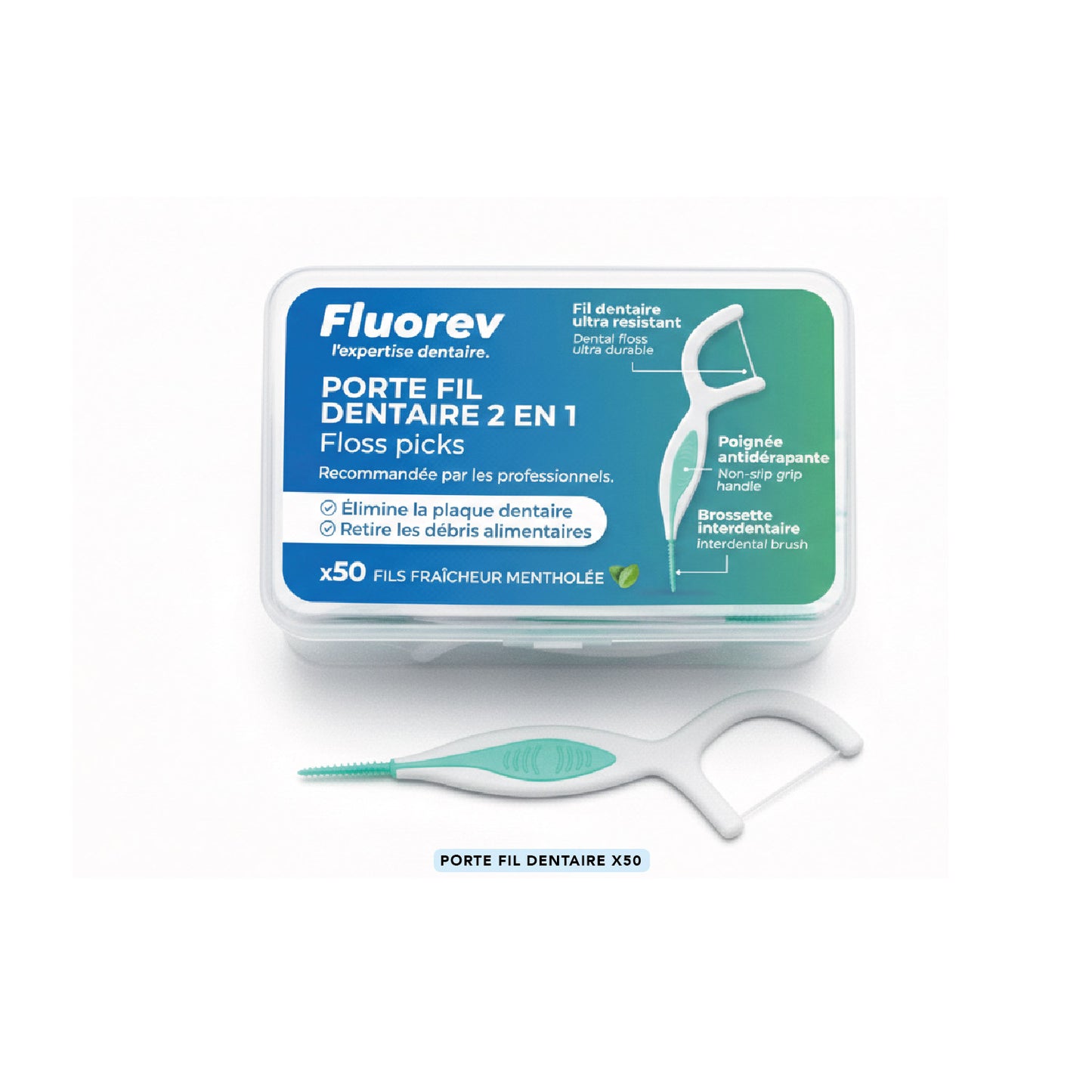 Porte fil dentaire 2 en 1