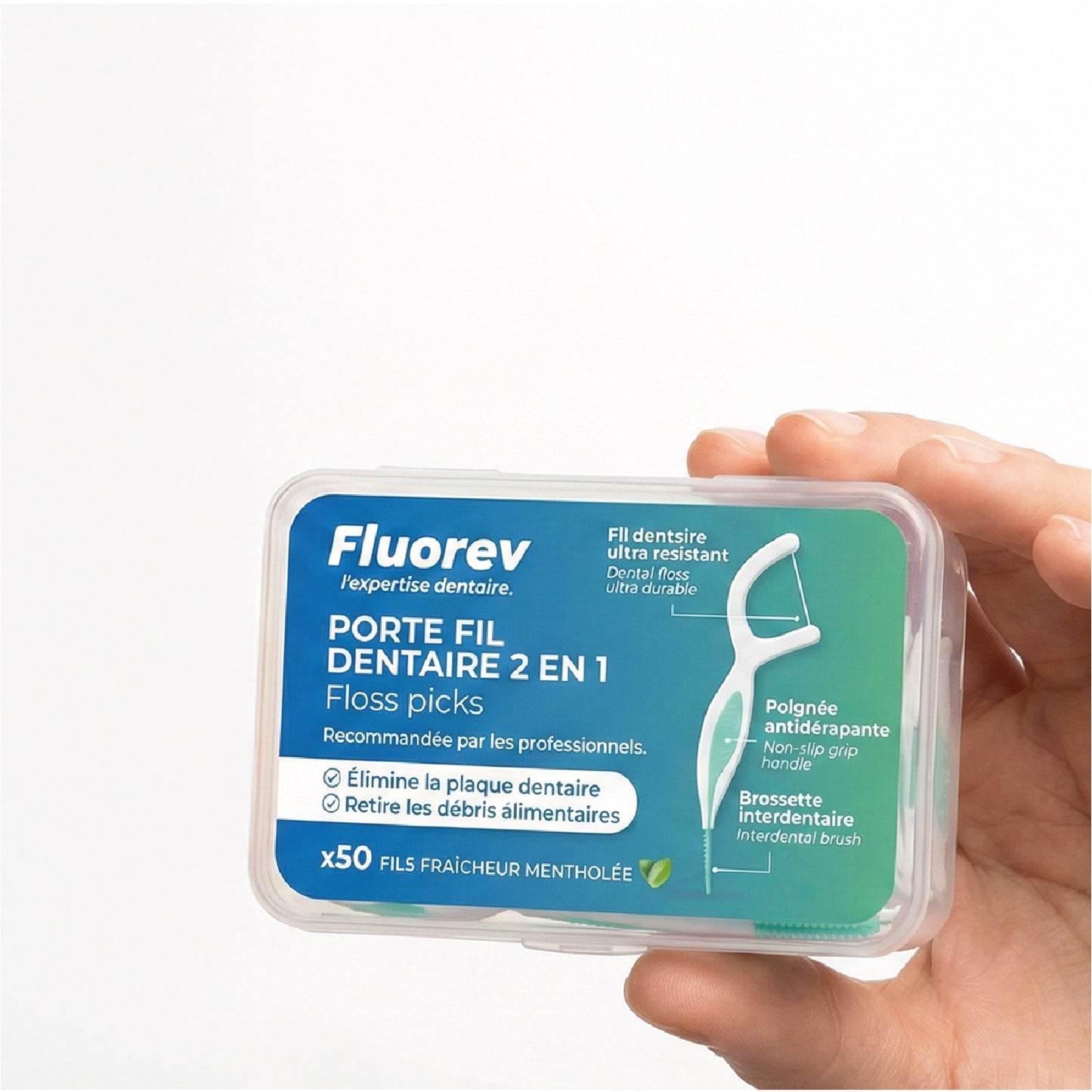 Porte fil dentaire 2 en 1