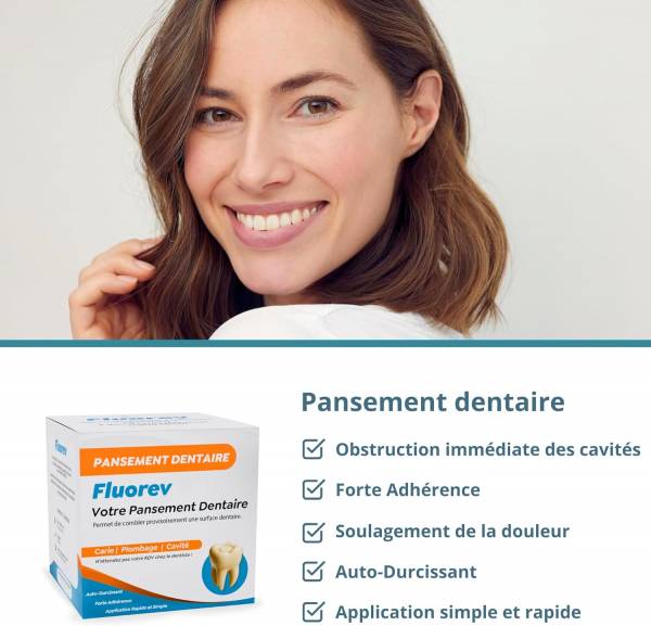 Pansement dentaire Forte Adhérence - Soulagement de la douleur - Auto-Durcissant - Application simple et rapide